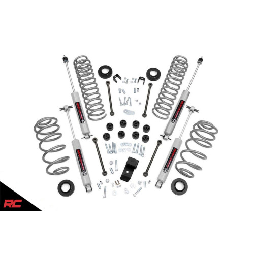 PartzBiz HD: 4404589-Rough Country 642.20  3.25" Lift Kit w/ N3 Shocks for 1997-2002 Jeep Wrangler TJ 4WD 4.0L 6 Cylinder 2.5L 4 Cylinder 4wd 4x4 Best New Suspension Upgrade Offroad System Rubicon Sahara Sport SE