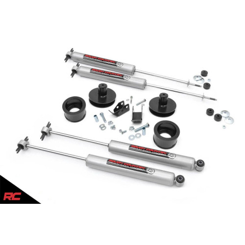 PartzBiz HD: 4404592-Rough Country 65830 2" Lift Kit for 1997-2006 Jeep Wrangler TJ LJ 4WD N3 Shocks 4.0L 6 Cylinder 2.5L 4 Cylinder 4wd 4x4 Best New Suspension Upgrade Offroad System Rubicon Sahara Sport SE