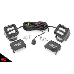 PartzBiz HD RT-70133BL - Rough Country 70133BL Black Series 2" Square Cree LED Light Cube Pair Flood Beam Jeep wrangler cj yj tj jk jl gladiator jt grand cherokee xj zj wj wk wk2 offroad toyota tacoma bright white bar pods w/ wiring aux beam PartzBiz HD RT-70133BL - Rough Country 70133BL Black Series 2" Square Cree LED Light Cube Pair Flood Beam Jeep wrangler cj yj tj jk jl gladiator jt grand cherokee xj zj wj wk wk2 offroad toyota tacoma bright white bar pods w/ wiring aux beam