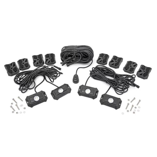 PartzBiz HD: 4404576-Rough Country 70980 LED Rock Lights Inner Fender Wheel Well Pods Kit (Flood) Jeep wrangler cj yj tj jk jl gladiator jt grand cherokee xj zj wj wk wk2 offroad toyota tacoma bright white bar pods w/ wiring aux beam PartzBiz HD: 4404576-Rough Country 70980 LED Rock Lights Inner Fender Wheel Well Pods Kit (Flood) Jeep wrangler cj yj tj jk jl gladiator jt grand cherokee xj zj wj wk wk2 offroad toyota tacoma bright white bar pods w/ wiring aux beam