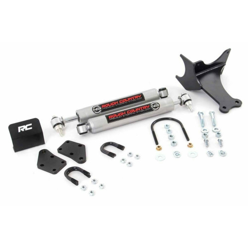 PartzBiz HD: 4404544-Rough Country 8749130 Dual Steering Stabilizer 05-19 Ford Super Duty F250 F350 4wd 4x4 Lifted Platinum Lariat King Ranch Power Stroke Shocks