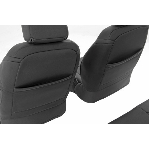 PartzBiz HD: 4404555-Rough Country 91002A Neoprene Seat Covers for 08-10 Jeep JK Wrangler 4-Door Black Sahara Unlimited Mountain Rubicon Sport Interior Accessories 