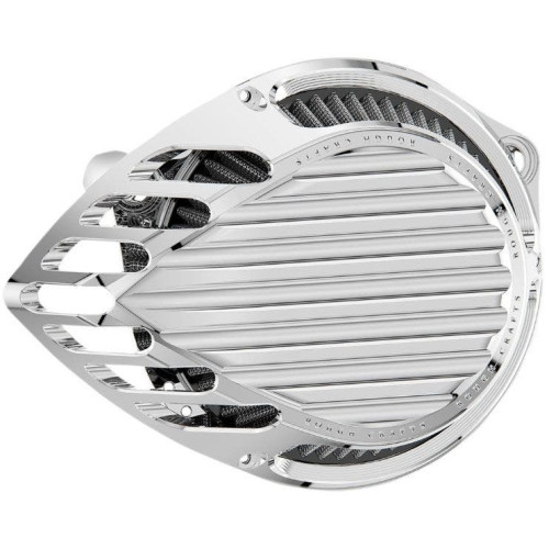PartzBiz HD: 4404480-Rough Craft Chrome Finned Air Cleaner Filter RC-600-006 Harley Twin Cam 99-17