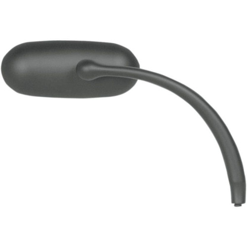 PartzBiz HD: 4404451-Russ Wernimont Designs RWD Left Side Black Oval Long Stem Mirror for Harley RWD-50070LB