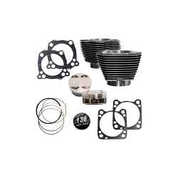 PartzBiz HD SS910-0850 - S&S 136 ” Big Bore Kit หินแกรนิตสีดำพร้อมครีบไฮไลต์ 4 Harley 17-23 M8 | 910-0850 PartzBiz HD SS910-0850 - S&S 136 ” Big Bore Kit หินแกรนิตสีดำพร้อมครีบไฮไลต์ 4 Harley 17-23 M8 | 910-0850