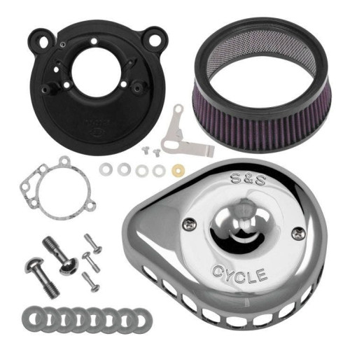 PartzBiz HD: 4404338-S&S 170-0441 Chrome Stealth Mini Teardrop Air Cleaner 01-15 Harley Softail 01-07 FLH/T 484085