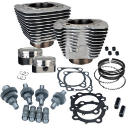 PartzBiz HD SS910-0700 - S&S Cycle Silver Powder Coat 883cc ถึง 1200cc Hooligan Big Bore Kit XL 00-17 | 910-0607 PartzBiz HD SS910-0700 - S&S Cycle Silver Powder Coat 883cc ถึง 1200cc Hooligan Big Bore Kit XL 00-17 | 910-0607
