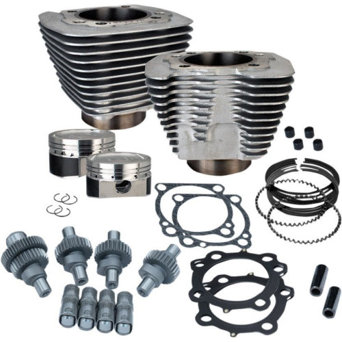 PartzBiz HD: 4404154-S&S Cycle Silver Powder Coat 883cc to 1200cc Hooligan Big Bore Kit XL 00-17 | 910-0607