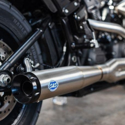 PartzBiz HD SS550-0996B - S&S Cycle SuperStreet 2-1 ท่อไอเสีย Stainless พร้อมปลายดำ M8 Softail 18-Up Harley PartzBiz HD SS550-0996B - S&S Cycle SuperStreet 2-1 ท่อไอเสีย Stainless พร้อมปลายดำ M8 Softail 18-Up Harley