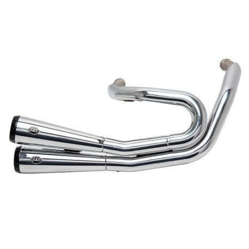 PartzBiz HD: 4404100-S&S Cycles 550-0816A Chrome Grand National 2-2 Full Exhaust Softail M8 18-Up 1800-2442 18002442 Milwaukee-Eight Softail Street Bob Low Rider Slim Fat Bob  Deluxe best for performance 50 state legal