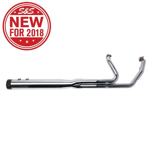 PartzBiz HD: 4404094-S&S Sidewinder Chrome 2 Into 1 Full System 50 State Exhaust Harley M8 FL 17-18 1800-2387 18002387