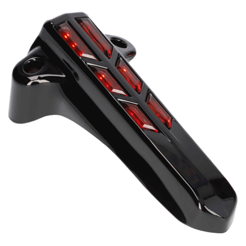 PartzBiz HD: 4404053-Saddle Tramp Black Front Fork Cover Red LED Accent Lights Harley Touring 14-Up