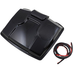 PartzBiz HD DS35160332 - ฝาปิดอาน Tramp Tour-Pak พร้อมอะแดปเตอร์ตัดลำโพง Harley Touring 96-13