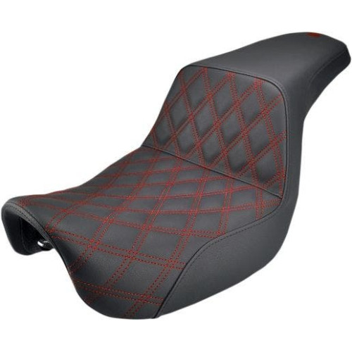 PartzBiz HD: 4403983-Saddlemen 806-04-172RD สีดำ Step Up Full LS ที่นั่ง Harley Dyna FXDWG FLD 06-17 0803-0593 08030593 กีฬาที่ดีที่สุดสำหรับประสิทธิภาพ Lattice Stitch สีแดง