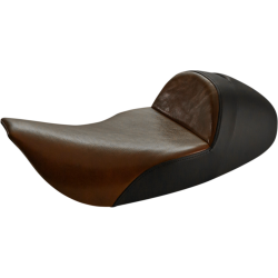 PartzBiz HD DS08011334 - Saddlemen Black Brown Lariat Solo Seat Smooth Harley Touring 97-07