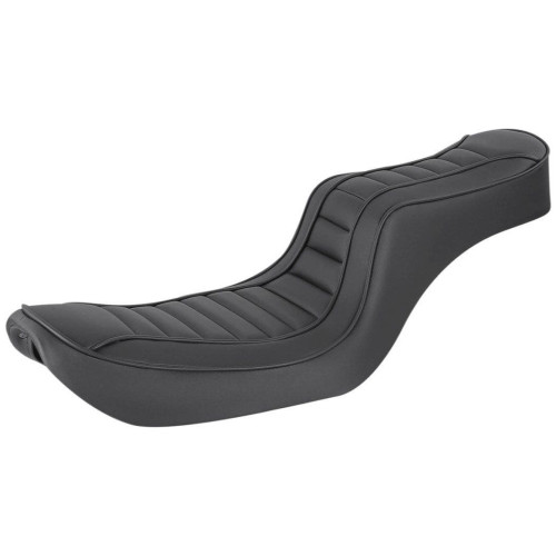 PartzBiz HD: 4403889-Saddlemen Black Hog Killers 2-Up Seat Pleated Gel Harley Dyna FXD 96-03
