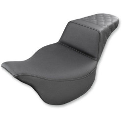 PartzBiz HD DS08011051 - Saddlemen Black Rear Lattice Stitch LS Diamond Step Up Seat Harley FLH 08-23 | 808-07B-173