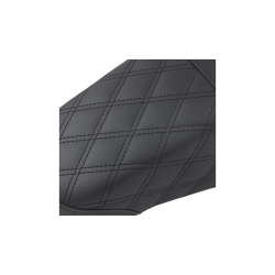 PartzBiz HD DS08011098 - Saddlemen Black Rear Lattice Stitch LS Diamond Step Up Seat Harley FLH 97-07 | 897-06-173