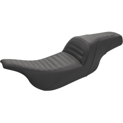 PartzBiz HD DS08011386 - Saddlemen Black Slim Roll & Pleat เบาะ 2 ตัว Harley Touring 97-07