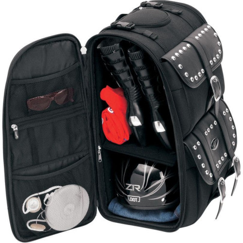 PartzBiz HD: 4403801-Saddlemen Chrome Studded S3500 Deluxe Sissy Bar Bag กระเป๋าเดินทางมอเตอร์ไซค์ Harley | 3515-0083 PartzBiz HD: 4403801-Saddlemen Chrome Studded S3500 Deluxe Sissy Bar Bag กระเป๋าเดินทางมอเตอร์ไซค์ Harley | 3515-0083