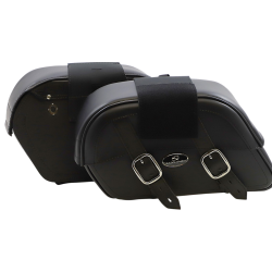 PartzBiz HD DS35010319 - Saddlemen Drifter Slant Throw-Over Large 17" Saddlebags for Harley Metric Cycles | 3501-0319
