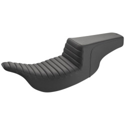 PartzBiz HD DS08011355 - Saddlemen Step Up 2-Up Seat คนขับสีดำ Tuck and Roll Harley Touring 97-07