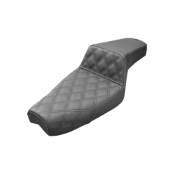 PartzBiz HD DS08040650 - Saddlemen Step-Up Front Lattice Stitch Black Seat 4 Harley 04-20 XL W/4.5 Gal ถัง | 807-03-172