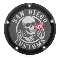 PartzBiz HD TR482245 - San Diego Customs P-DC001BLK Ripper สีดำ Stealth Derby Cover 99-17 Harley Twin Cam 482245 PartzBiz HD TR482245 - San Diego Customs P-DC001BLK Ripper สีดำ Stealth Derby Cover 99-17 Harley Twin Cam 482245