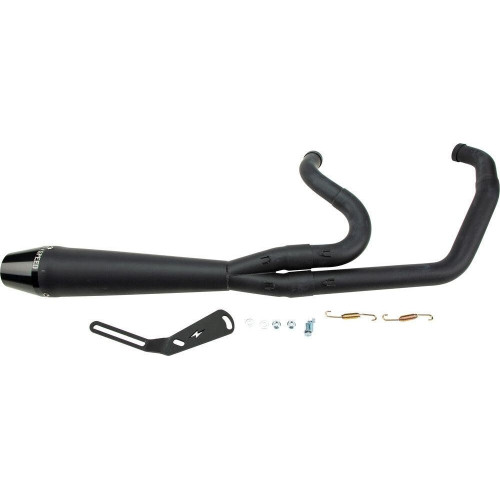 PartzBiz HD: 4403499-Sawicki 2 into 1 13" Black Full Length Pipe Black Tip Exhaust Harley Softail 18-Up