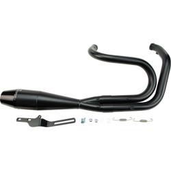 PartzBiz HD WP930-01207 - Sawicki 2 into 1 Black Shorty Cannon Pipe Black Tip Exhaust Harley Dyna 91-17 PartzBiz HD WP930-01207 - Sawicki 2 into 1 Black Shorty Cannon Pipe Black Tip Exhaust Harley Dyna 91-17