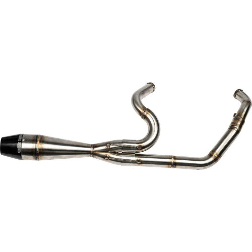 PartzBiz HD: 4403479-Sawicki 2 into 1 Raw Shorty Cannon Pipe Black Tip Exhaust Harley Twin Cam 95-16