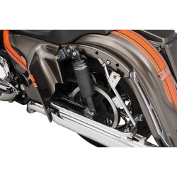 PartzBiz HD DS13110103 - Legend Black Adjustable Aero Air Ride Shocks ระบบกันสะเทือนสำหรับ Harley FLH/T 00-16 | 1311-0103