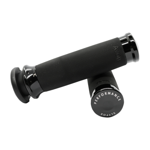 PartzBiz HD: 4403172-Slyfox Custom Contour Black Anodized Grips 4 Harley 99-17 Throttle By Wire | CC-86-ANO-FOX