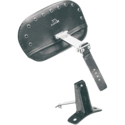 PartzBiz HD MD79068 - พนักพิงคนขับ Mustang Smooth Black Studs สำหรับ Harley Touring 97-08 FLHR & FLHX | 79068