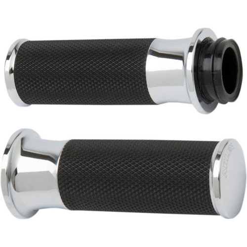 PartzBiz HD: 4403121-Arlen Ness Fusion Chrome Smoothie Hand Grips Harley Throttle By Wire Models | 07-322 PartzBiz HD: 4403121-Arlen Ness Fusion Chrome Smoothie Hand Grips Harley Throttle By Wire Models | 07-322