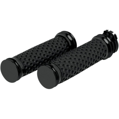 PartzBiz HD: 4403124-Arlen Ness Black Smooth Soft-Touch Hand Grips Dual Cable for Harley | 07-092