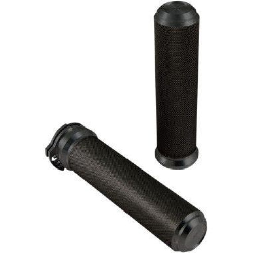 PartzBiz HD: 4403058-The Speed Merchant Black Alumimum Speed Grips for 1" Bars Harley Cable Throttle | SM-AG100B