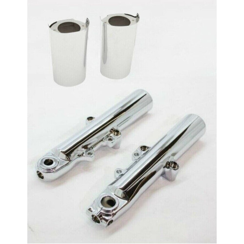 PartzBiz HD: 4403036-Sport Chrome 49mm OEM Smooth Lifetime Chrome Lower Legs Sliders