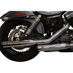 PartzBiz HD SS550-0719 - S&S Cycle 550-0719 Chrome w/Blk Tips Grand National Slip Ons Mufflers 95-17 FXD | 550-0719