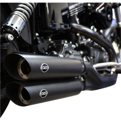 PartzBiz HD SS550-0724 - S&S Cycle 550-0724 Black Slash Cut Slip Ons ท่อเก็บเสียง Harley Dyna FXDF FXDWG | 550-0724 PartzBiz HD SS550-0724 - S&S Cycle 550-0724 Black Slash Cut Slip Ons ท่อเก็บเสียง Harley Dyna FXDF FXDWG | 550-0724