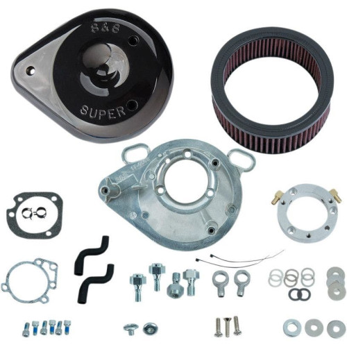 PartzBiz HD: 4402919-S&S Cycle Black Teardrop Stage 1 Air Cleaner for Harley Twin Cam Delphi 01-17 | 170-0304B