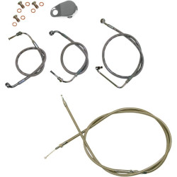 PartzBiz HD DS06100287 - Stainless Braided Kit Cables Kits for 08-13 Harley FLH/T W/O ABS 12"-14" Apes | LA-8010KT-13 PartzBiz HD DS06100287 - Stainless Braided Kit Cables Kits for 08-13 Harley FLH/T W/O ABS 12"-14" Apes | LA-8010KT-13