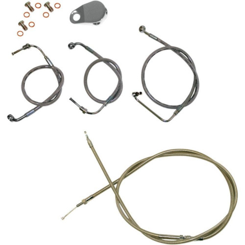 PartzBiz HD: 4402815-Stainless Braided Kit Cables Kits for 08-13 Harley FLH/T W/O ABS Mini Apes | LA-8010KT-08 PartzBiz HD: 4402815-Stainless Braided Kit Cables Kits for 08-13 Harley FLH/T W/O ABS Mini Apes | LA-8010KT-08