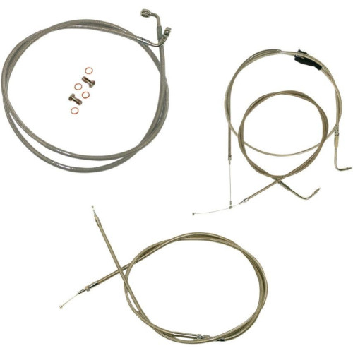 PartzBiz HD: 4402776-Stainless Braided Kit Cables Kits for 96-07 Harley FLHT/X 18"-20" Apes | LA-8005KT-19 PartzBiz HD: 4402776-Stainless Braided Kit Cables Kits for 96-07 Harley FLHT/X 18"-20" Apes | LA-8005KT-19