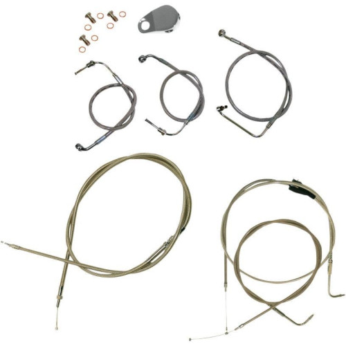 PartzBiz HD: 4402781-Stainless Braided Kit Cables Kits for 96-07 Harley FLTR FLHR 18"-20" Apes | LA-8006KT-19 PartzBiz HD: 4402781-Stainless Braided Kit Cables Kits for 96-07 Harley FLTR FLHR 18"-20" Apes | LA-8006KT-19