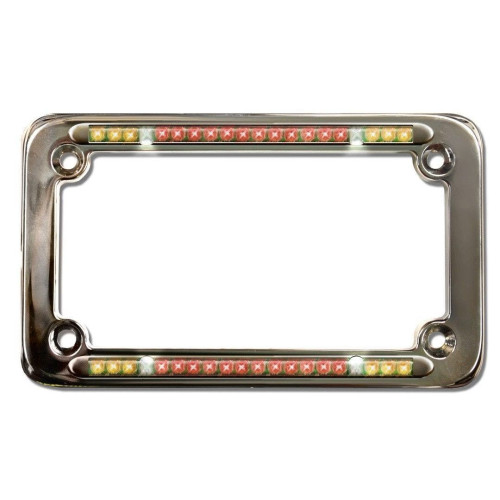 PartzBiz HD: 4402736-Street Fx Integrated Led License Chrome Plate Frame Harley Honda Motorcycle PartzBiz HD: 4402736-Street Fx Integrated Led License Chrome Plate Frame Harley Honda Motorcycle
