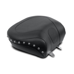PartzBiz HD MD79130 - Mustang Seat Wide Chrome Studded Rear Seat Only for Harley 00-05 FXST 00-07 | 79130