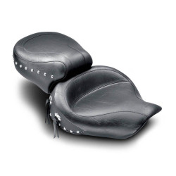 PartzBiz HD MD75530 - เบาะมัสแตง Studded Wide Style 2 up Seat สำหรับ Harley Dyna Models 96-03 | 75530