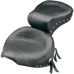 PartzBiz HD MD75503 - ที่นั่ง Mustang Studded Wide Style 2-up Seat สำหรับ Harley Softail 89-99 | 75503