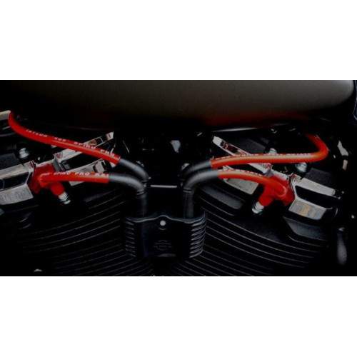 PartzBiz HD: 4402729-Sumax 49238 Red Pro Spark Plug Wires 10.4mm Harley M8 Softail 18-21